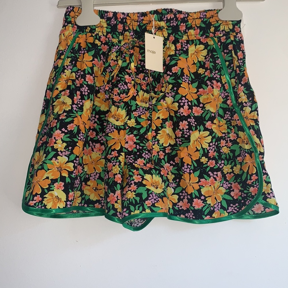 Maje | Floral Drawstring Shorts